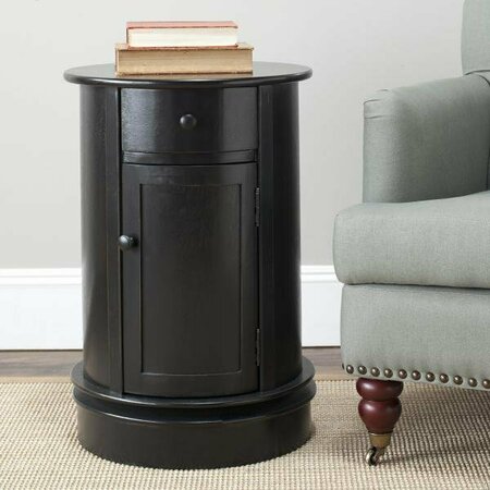 Safavieh Toby Oval Cabinet - Distressed Black AMH5712B